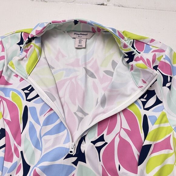 Tommy Bahama Printed Lng Slv 1/2 Zip Neck Knit UPF 50 Golf Top Polo Large - Picture 9 of 14